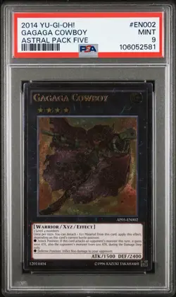 PSA 9 MINT Gagaga Cowboy AP05-EN002 Ultimate Rare Promo *2581 Yugioh - Image 1