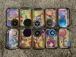 EMPTY Pokemon 151 FULL Mini Tin SET w/ coin + art card + Display - Image 3