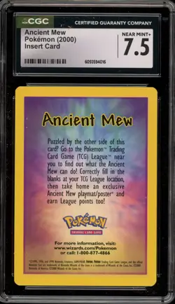 Pokemon Ancient Mew Insert Card CGC 7.5 - Image 1