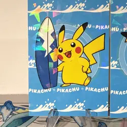 2 Cracked Ice Holo Database Set Pikachu Surfing Non-TCG POKEMON CARD - Image 2