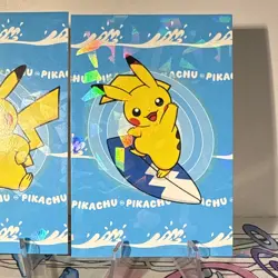 2 Cracked Ice Holo Database Set Pikachu Surfing Non-TCG POKEMON CARD - Image 4