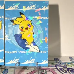 2 Cracked Ice Holo Database Set Pikachu Surfing Non-TCG POKEMON CARD - Image 5