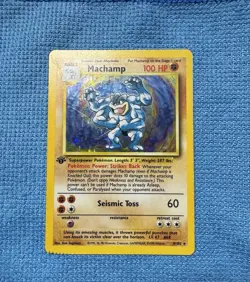 Pokemon TCG Machamp Base Set Holo Unlimited Holo Rare 1st Edition Card 8/102 - Image 1