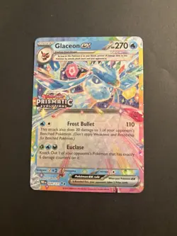 Pokemon TCG Glaceon EX 026/131 STAMPED PROMO Card Prismatic Evolutions NM - Image 1
