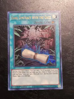 Yu-Gi-Oh! ULTRA RARE CARD DARK CONTRACT WITH THE GATE GFP2-EN0159 1ST NM - Image 1