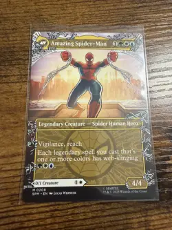 MTG Magic The Gath Spider-Man Borderless Mythic Peter Parker Amazing Spider-Man! - Image 2