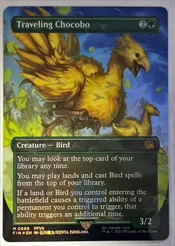 Traveling Chocobo 0568 Borderless Chocobo Track Foil MTG Magic Final Fantasy - Image 1