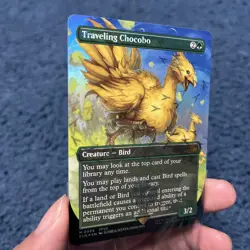 Traveling Chocobo 0568 Borderless Chocobo Track Foil MTG Magic Final Fantasy - Image 2
