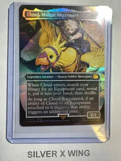 Cloud, Midgar Mercenary Borderless Chocobo Track Foil x1, MTG, FIN, NM - Image 1