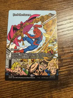 MTG Magic The Gatherin Spider-Man Eternal-Legal Mythic Borderless Feed the Swarm - Image 1