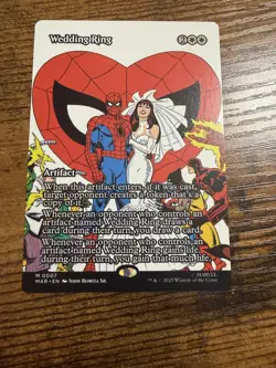 MTG Magic The Gather Spider-Man Eternal-Legal Mythic Borderless Wedding Ring - Image 1