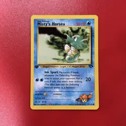 1st Edition Misty's Horsea 87/132 - Gym Challenge - Pokemon - Common - NM - Image 1