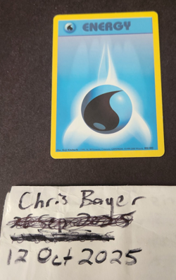 Pokemon TCG Base Set Unlimited Water Energy #102/102, UK/4th/Pokemon 2000 Print - Image 1