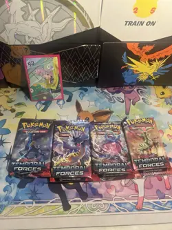 Pokemon TCG Scarlet Violet Temporal Forces Booster Packs Full Art Set 4 Pack - Image 1