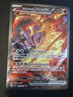Pokemon Team Rocket’s Moltres EX Destined Rivals Nm Special Illustration Rare - Image 2