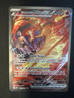 Pokemon Team Rocket’s Moltres EX Destined Rivals Nm Special Illustration Rare - Image 3