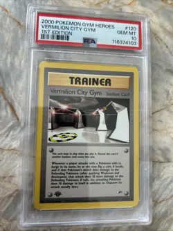 2000 Pokemon Gym Heroes Vermilion City Gym 1st Edition #120 Gem Mint PSA 10 - Image 1