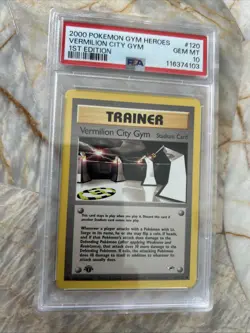 2000 Pokemon Gym Heroes Vermilion City Gym 1st Edition #120 Gem Mint PSA 10 - Image 3