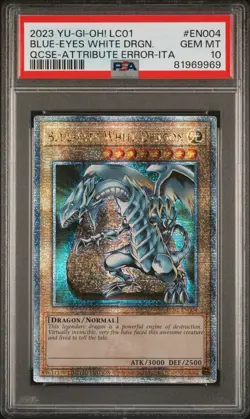 Blue-Eyes White Dragon Yugioh 2023 LC01-EN004 Quarter Century Secret Rare PSA 10 - Image 1