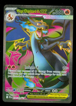 Pokemon MEGA CHARIZARD X EX 109/094 - Phantasmal Flames - RARE FULL ART - Card A - Image 1
