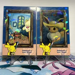 2 Cracked Ice Holo Database Set Eevee Snorlax Can Gogh Non-TCG POKEMON CARD - Image 1