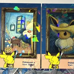 2 Cracked Ice Holo Database Set Eevee Snorlax Can Gogh Non-TCG POKEMON CARD - Image 4