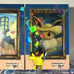 2 Cracked Ice Holo Database Set Eevee Snorlax Can Gogh Non-TCG POKEMON CARD - Image 5