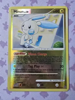 Minun 32/132 Reverse Holo Rare Secret Wonders Pokemon Card LP - Image 1