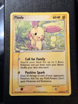 Plusle 44/107 Uncommon Deoxys Pokemon Card MP - Image 1