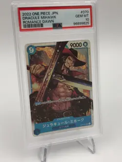 2022 ONE PIECE JAPAN Trading Card DRACULE MIHAWK #070 ROMANCE DAWN PSA GEM MT 10 - Image 4