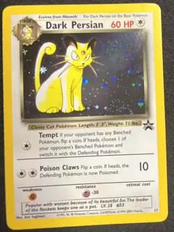 Pokemon TCG Dark Persian Wizards Black Star Promo Card 17/108 Holo NM! - Image 1