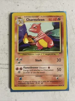4TH PRINT CHARMELEON - 24/102 - Base Set - 4th Print - 1999-2000 - Pokemon Card - Image 1