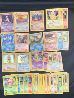 Vintage Pokemon Card Lot WOTC Mewtwo Dragonite Pikachu Etc 50+ Cards HP-DMG - Image 1