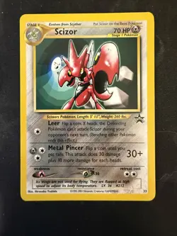Pokemon TCG Scizor 33 Black Star Promo Card LP - Image 1