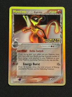 Mewtwo Reverse Holo Stamped EX Delta Species 12/113 Pokemon Card TCG 2005 VLP 💎 - Image 1