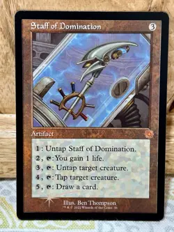 Staff of Domination The Brothers' War Retro Frame Artifacts BRR LP MTG FOIL - Image 1