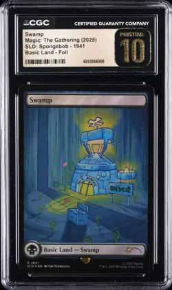 2025 MAGIC: THE GATHERING SPONGEBOB BASIC LAND FOIL #1941 SWAMP CGC 10 PRISTINE - Image 1
