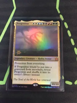 MTG Magic The Gathering Progenitus Foil FDN Prerelease Promo Hydra 5 Color - Image 1