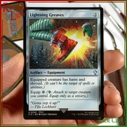Lightning Greaves Altered Art - Hand Painted MTG Alter - Magic - Christmas - Image 1