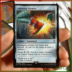 Lightning Greaves Altered Art - Hand Painted MTG Alter - Magic - Christmas - Image 2