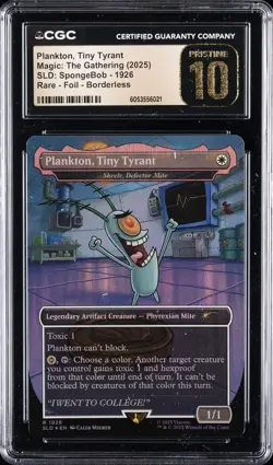 2025 MAGIC: THE GATHERING FOIL BORDERLESS PLANKTON TINY TYRANT CGC 10 PRISTINE - Image 1