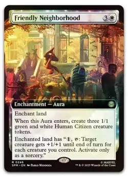 Friendly Neighborhood (Extended Art) #246 (Foil) (NM) Spider-Man SPM Magic MTG - Image 1