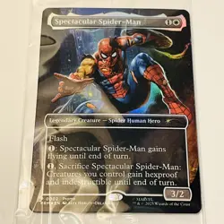 Magic The Gathering Spectacular Spider-Man Battle Damage Card Marvel Legends - Image 1