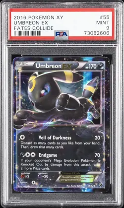 2016 POKEMON XY FATES COLLIDE #55 UMBREON EX PSA 9 - Image 1