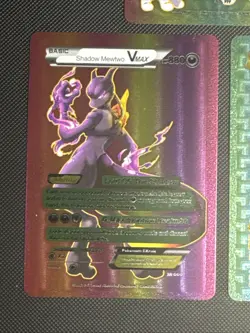 M Mewtwo X Ex Shadowless Evil NM Fan Art RainbowFoil Pokemon TCG Lot Of 3 - Image 3