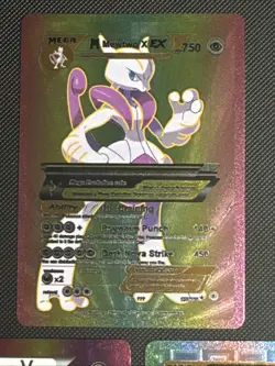 M Mewtwo X Ex Shadowless Evil NM Fan Art RainbowFoil Pokemon TCG Lot Of 3 - Image 4