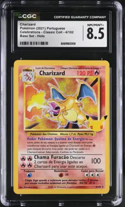 CGC 8.5 Portuguese Charizard 4/102 2021 Celebrations *2008 Pokemon - Image 1