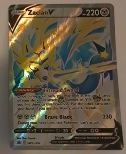 Zacian V NM SWSH292 Black Star Promo Pokemon TCG - Image 1
