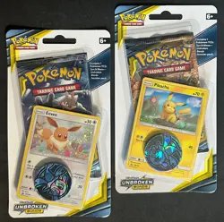 POKEMON SUN MOON UNBROKEN BONDS BLISTER BOOSTER PACK NEW PIKACHU & EEVEE - Image 1
