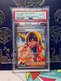 2024 Pokemon TWM Carmine 217/167 Special Illustration Rare PSA 10 Gem Mint - Image 1